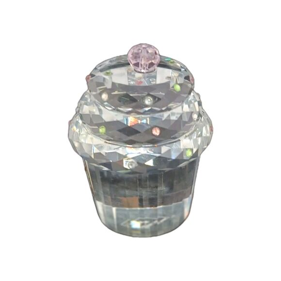 Simon Design Crystal Cupcake Paperweight Rhinestone Sprinkles 3.5" - Picture 1 of 4
